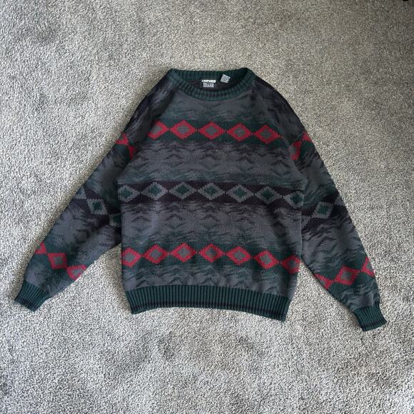 Vintage Anchor Blue Aztec Sweater Men’s Size Large 100% Acrylic - Picture 1 of 7